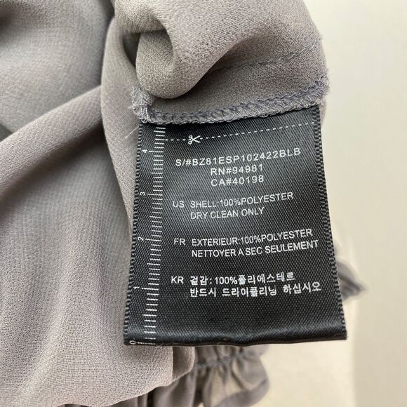 Twelve By Twelve Gray Sheer Embroidered Blouse XS Boho Fairy Whimsy Goth Peasant - Picture 10 of 10